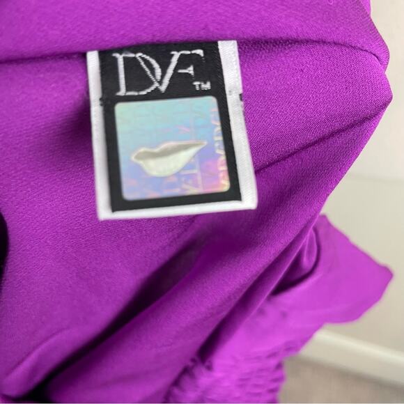 Diane Von Furstenberg Purple Silk Tie Waist Dolman Sleeve Top Blouse 6 - Picture 7 of 10